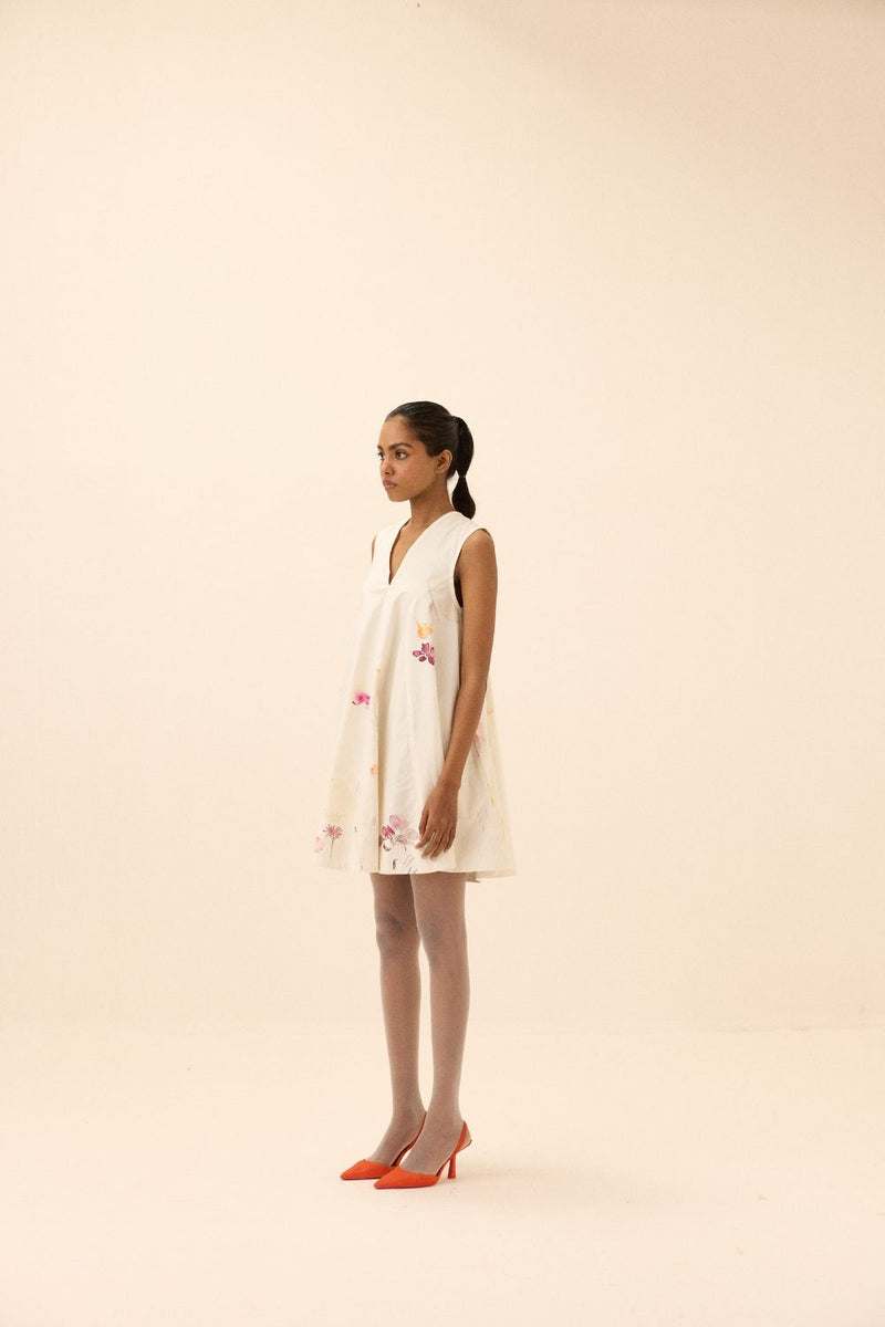 Pristine dress oxford by Khara Kapas in white for women in Singapore