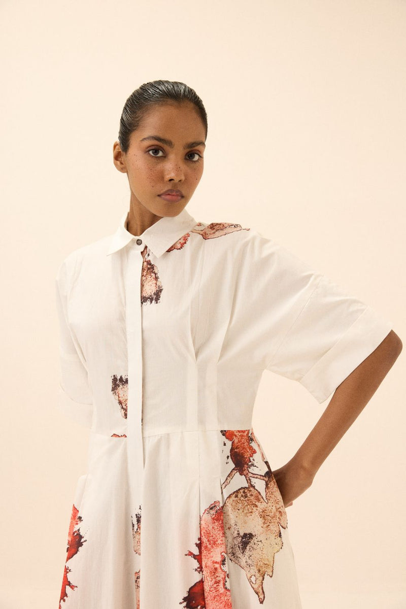 Caucasian Shirt Dress poplin by Khara Kapas in multi for women in Singapore