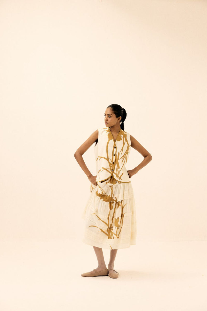 Golden Hour Co-ord Set mul by Khara Kapas in white for women in Singapore