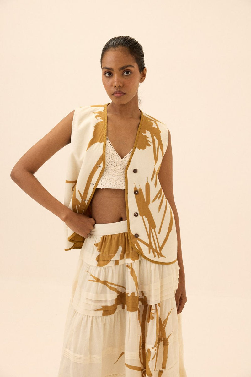 Golden Hour Co-ord Set mul by Khara Kapas in white for women in Singapore