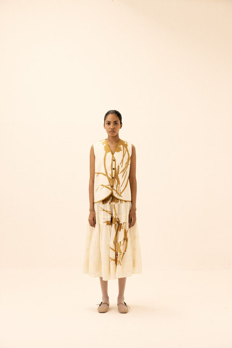 Golden Hour Top mul by Khara Kapas in white for women in Singapore