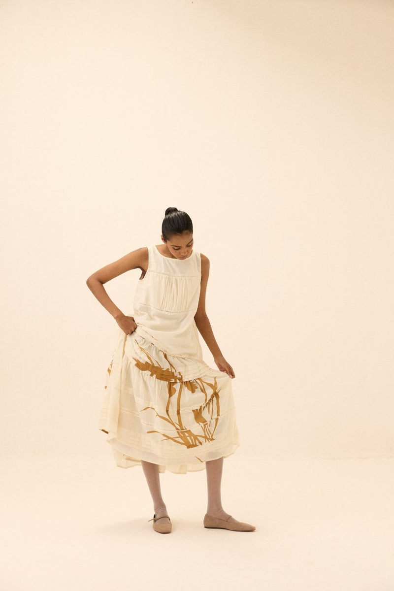 Mistelle Top - Sleeves to be added mul by Khara Kapas in white for women in Singapore