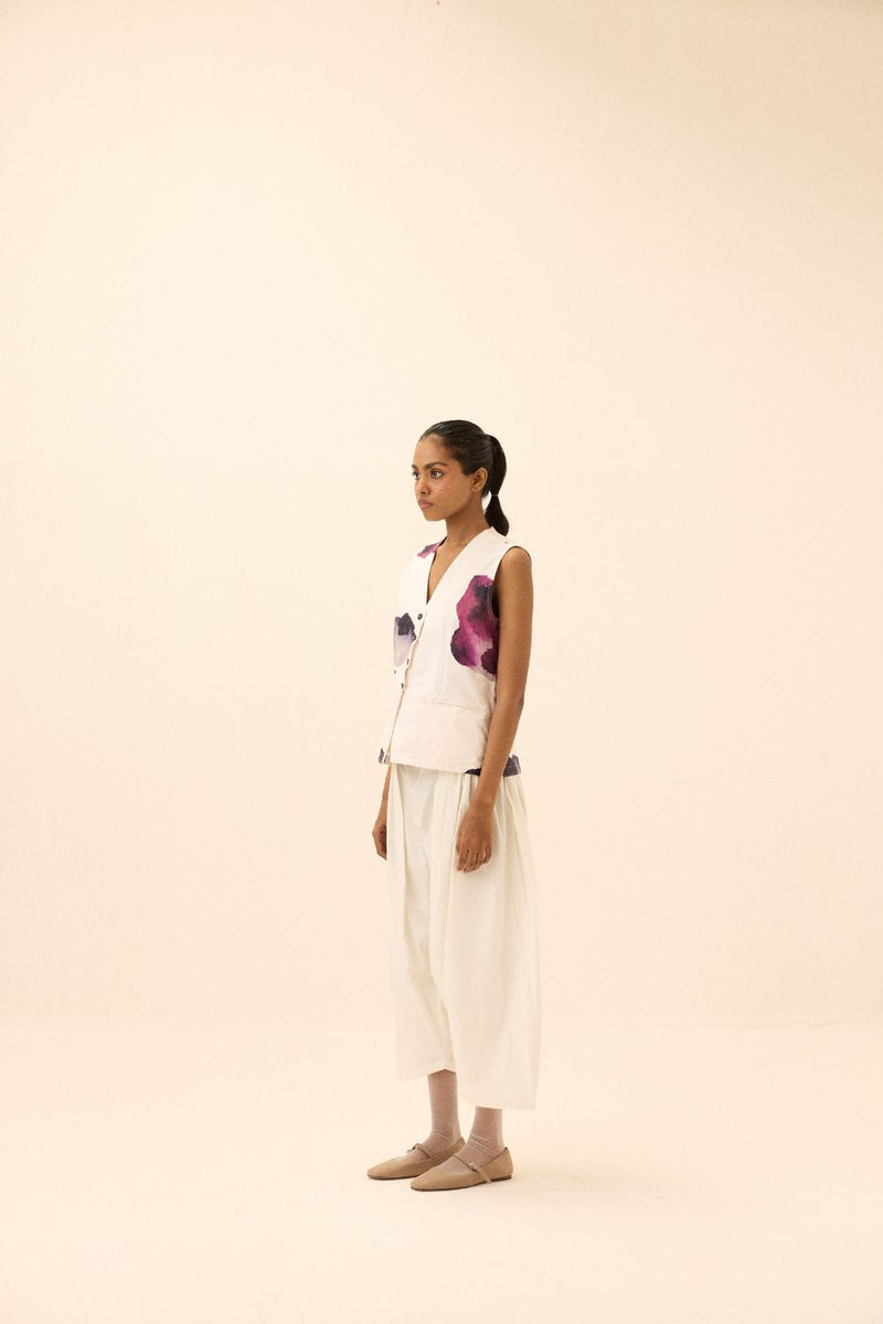 River Pants poplin by Khara Kapas in white for women in Singapore