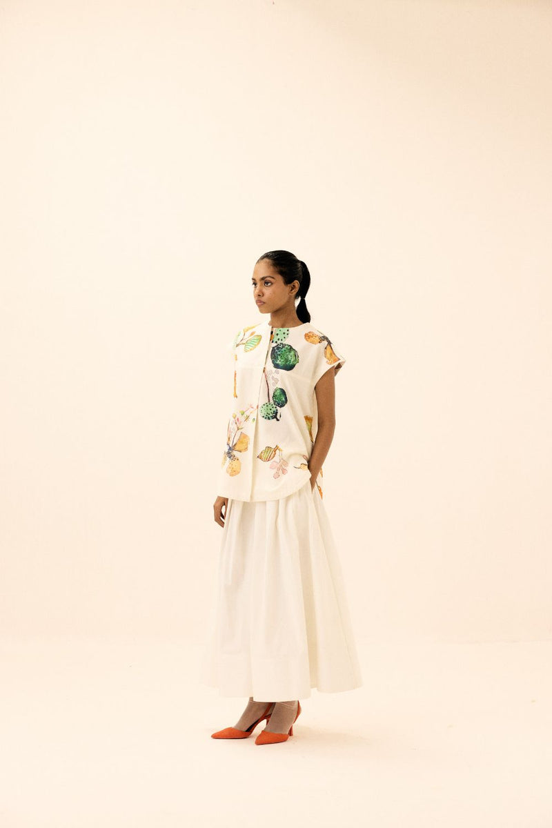 Snowform Pants poplin by Khara Kapas in white for women in Singapore