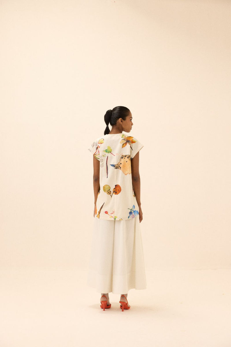 Snowform Pants poplin by Khara Kapas in white for women in Singapore