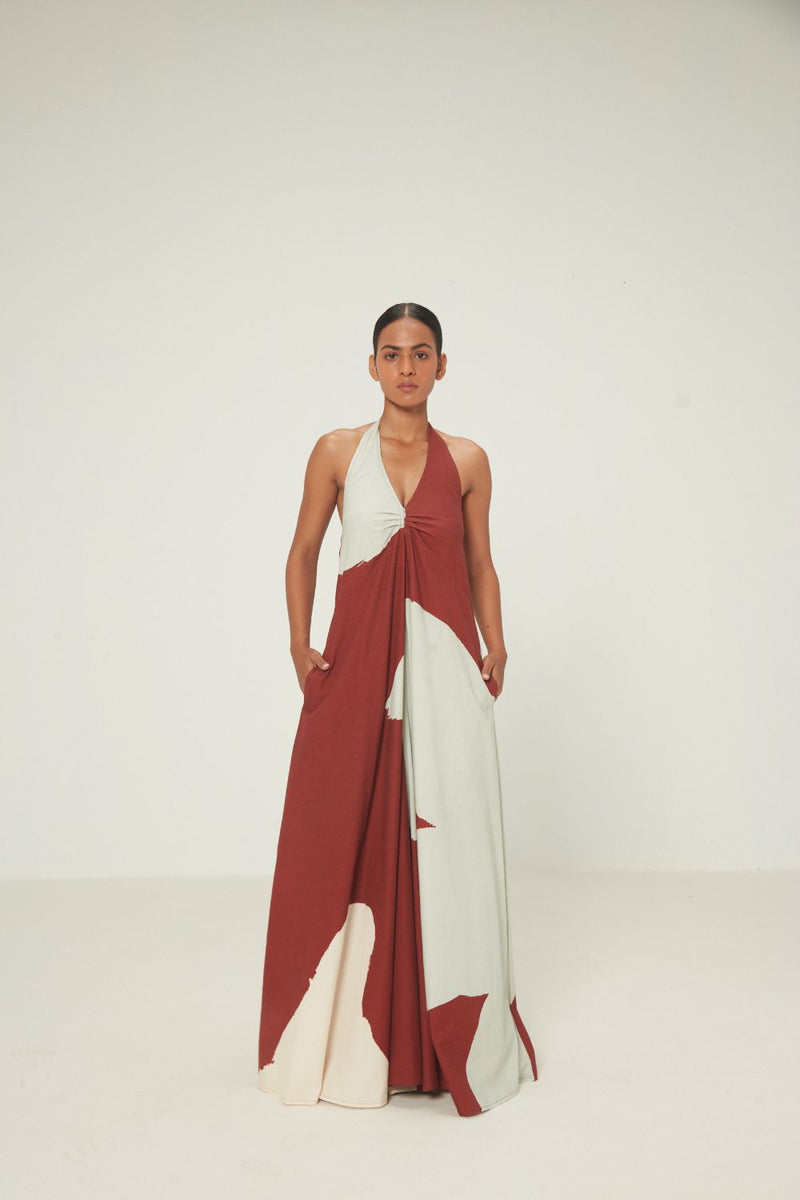 Geru Jumpsuit poplin by Khara Kapas in red for women in Singapore