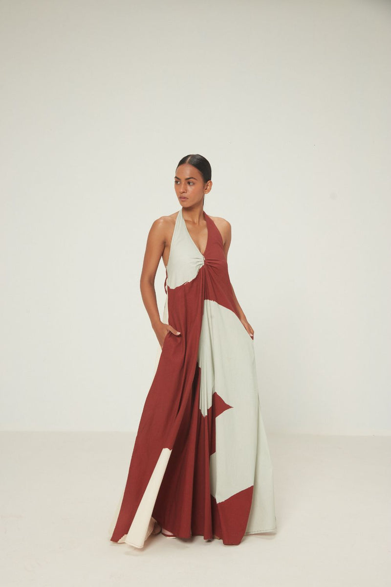 Geru Jumpsuit poplin by Khara Kapas in red for women in Singapore