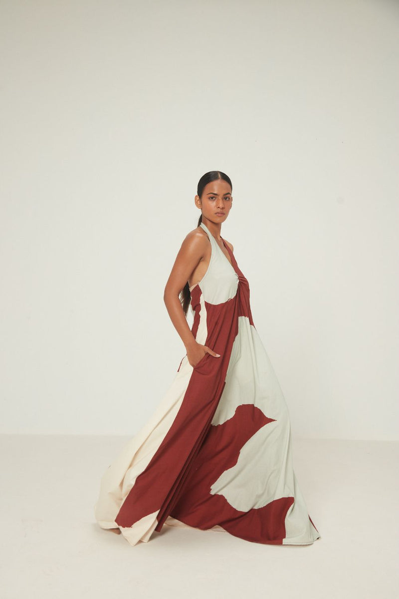 Geru Jumpsuit poplin by Khara Kapas in red for women in Singapore