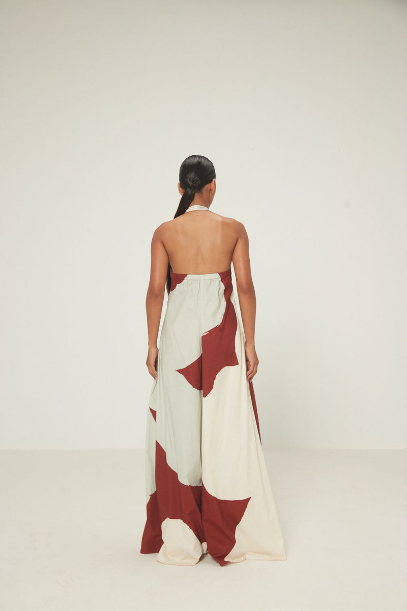 Geru Jumpsuit poplin by Khara Kapas in red for women in Singapore