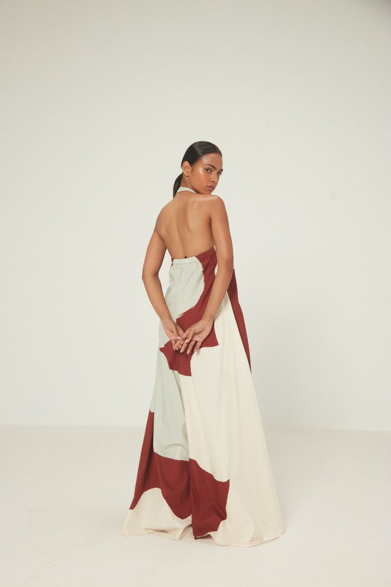 Geru Jumpsuit poplin by Khara Kapas in red for women in Singapore