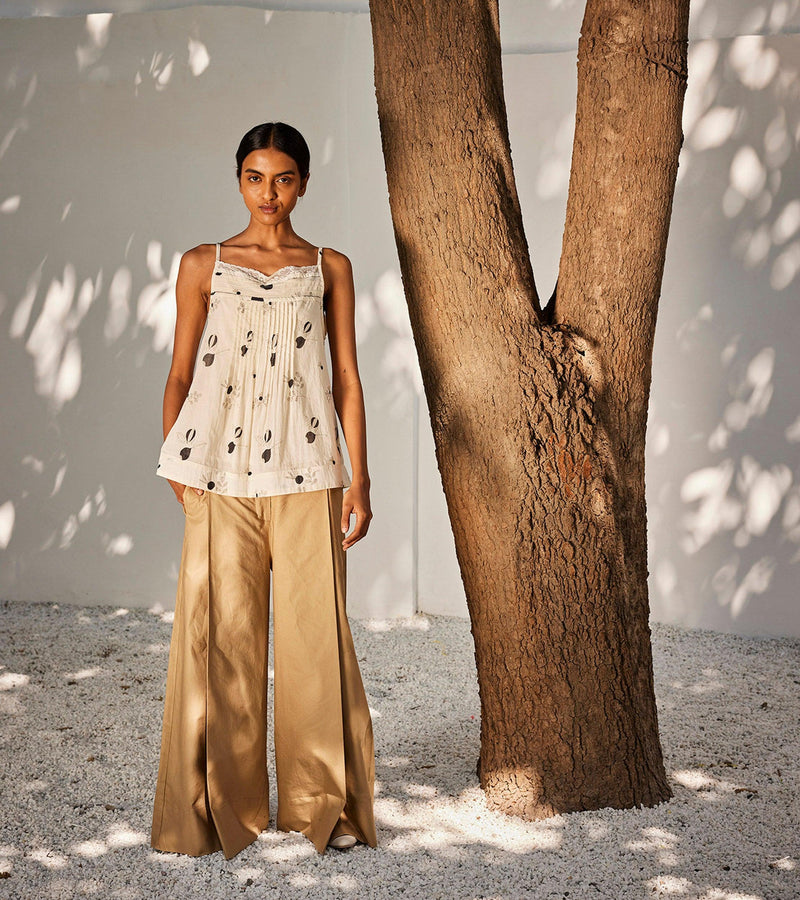 Anar Top cotton top/shirt by Khara Kapas in off white for women in Singapore