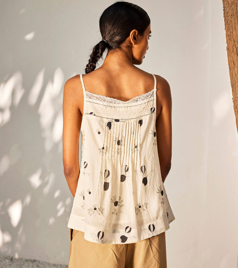 Anar Top cotton top/shirt by Khara Kapas in off white for women in Singapore