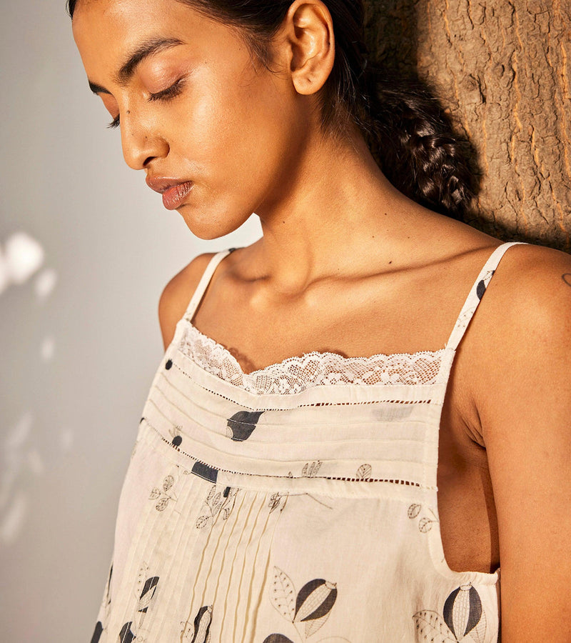 Anar Top cotton top/shirt by Khara Kapas in off white for women in Singapore