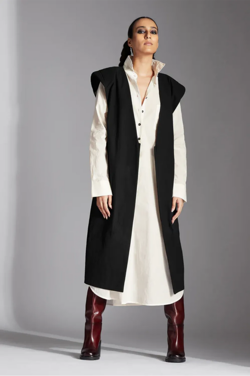 Kaen Jacket-Black cotton by Chola in black color for women in Singapore