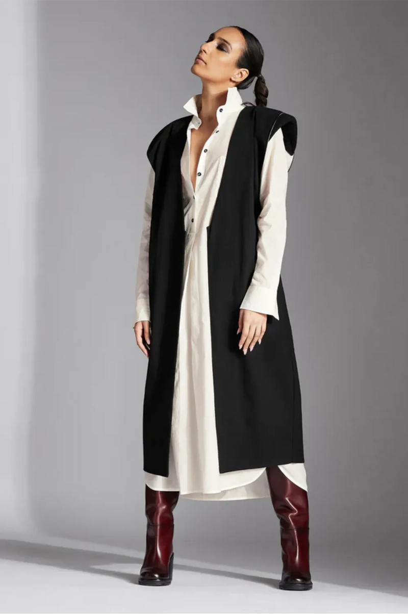 Kaen Jacket-Black cotton by Chola in black color for women in Singapore