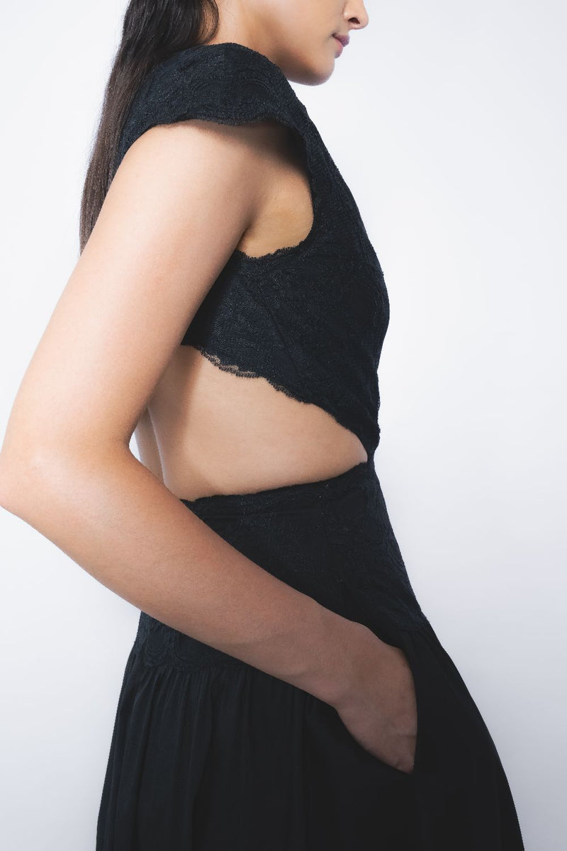 Kage Dress - Black Buy Kage Dress - Black from C&W | Dresses for Women by Leh Studios in black color for women in Singapore