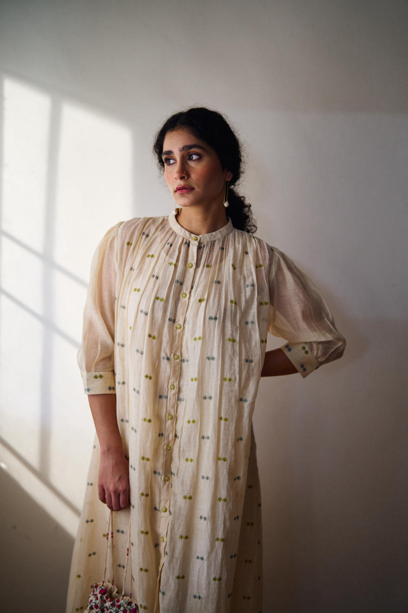 Kahili gather chanderi kurta set