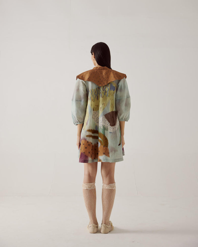 Kai Dress-Mirage linen by CORD in multi for women in Singapore