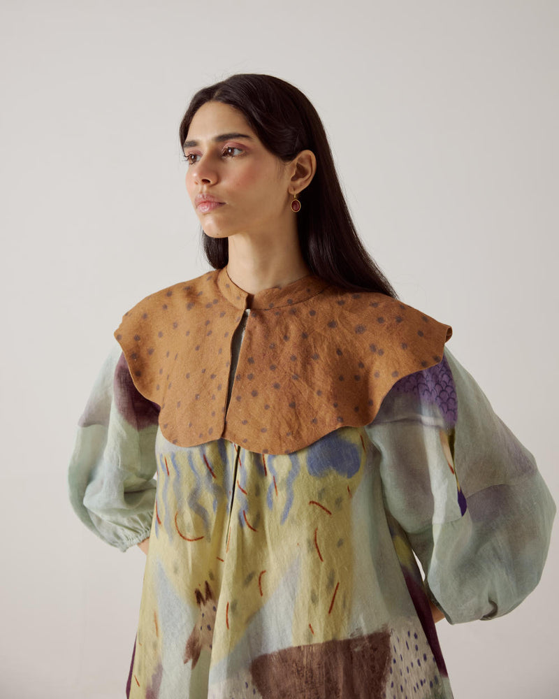 Kai Dress-Mirage linen by CORD in multi for women in Singapore