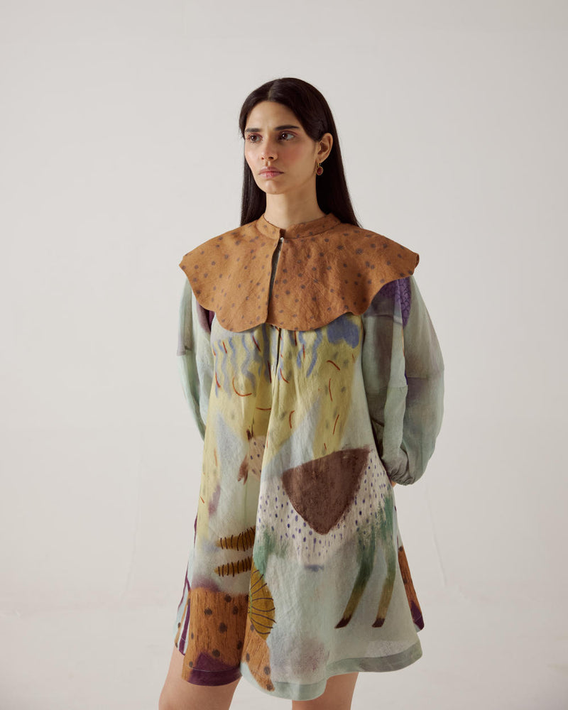 Kai Dress-Mirage linen by CORD in multi for women in Singapore