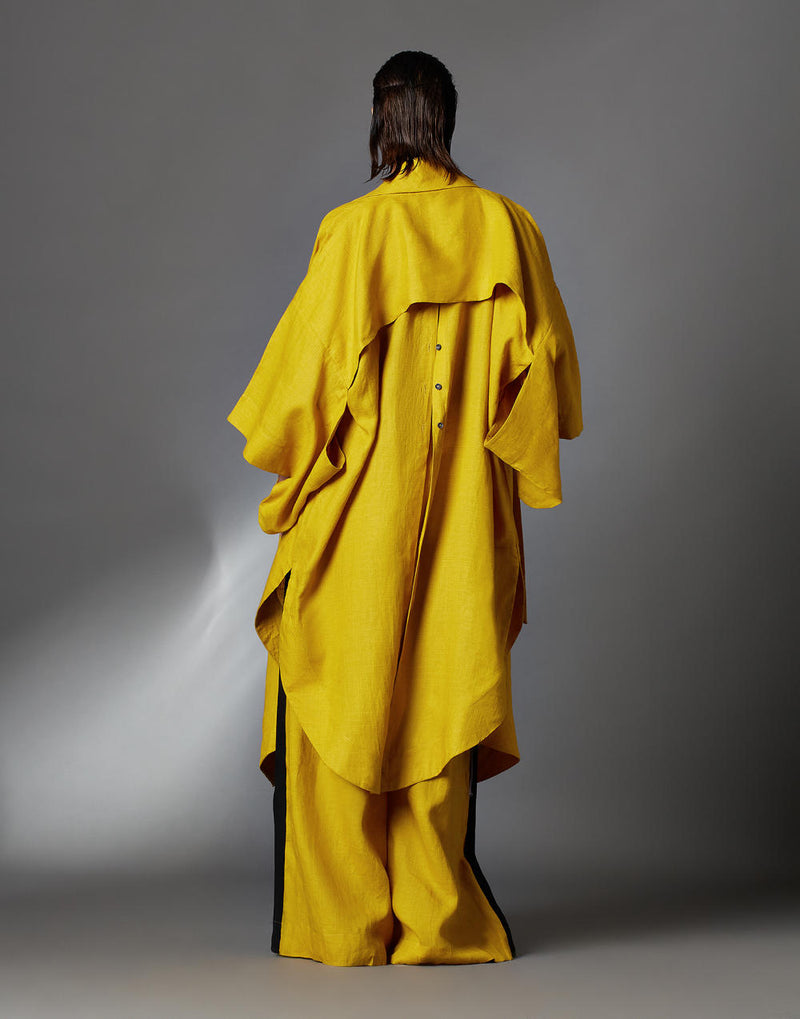 Kane Jacket-Mustard linen by Chola in mustard color for women in Singapore