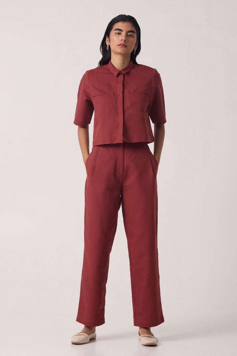 Katerin Umber Linen Cotton Set cotton by The Summer House for women in Singapore