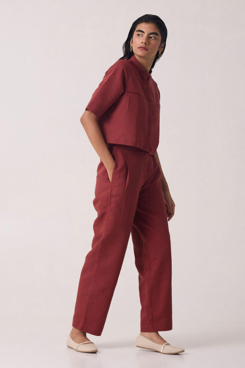 Katerin Umber Linen Cotton Set cotton by The Summer House for women in Singapore