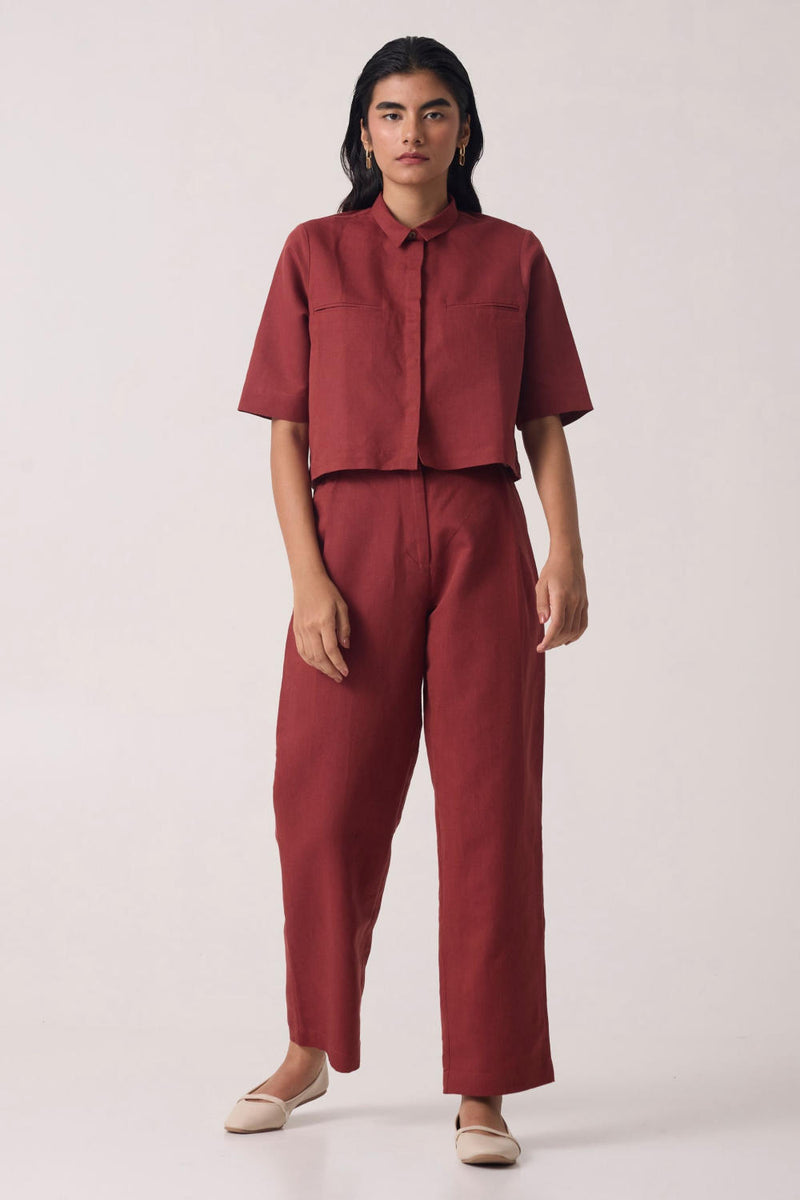 Katerin Umber Linen Cotton Set cotton by The Summer House for women in Singapore