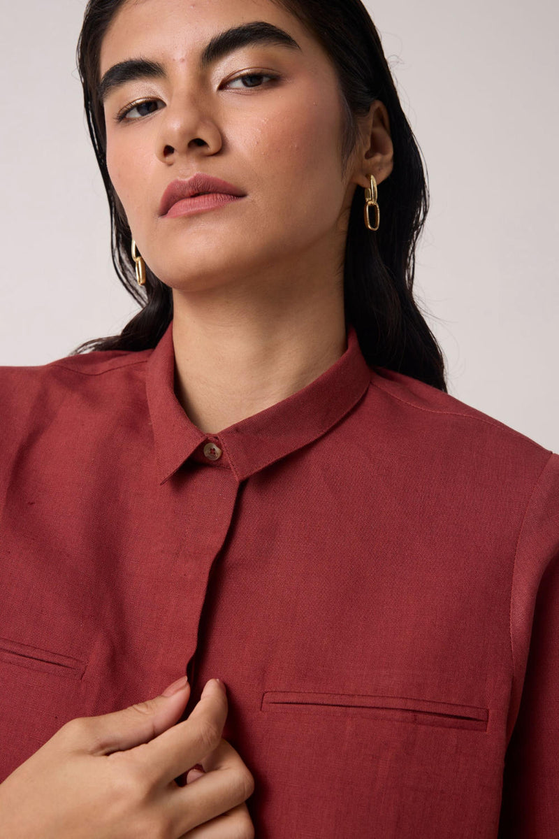 Katerin Umber Linen Cotton Set cotton by The Summer House for women in Singapore