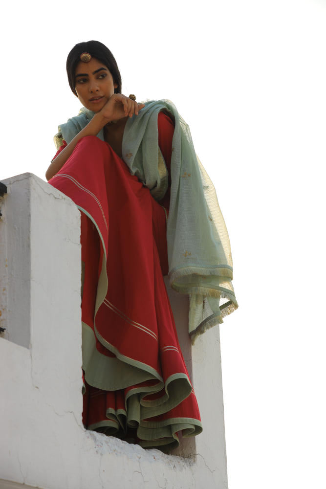 Khwaab sharara set cotton Kurta/Kurta Sets by Khara Kapas for women in Singapore