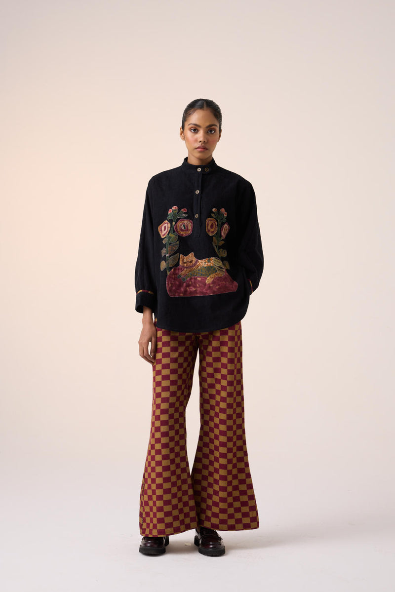 KIERA SHACKET -BLACK CAT APPLIQUE corduroy by CORD for women in Singapore