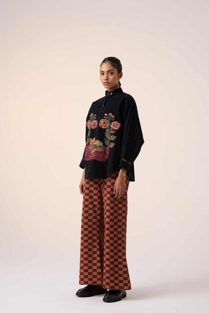 KIERA SHACKET -BLACK CAT APPLIQUE corduroy by CORD for women in Singapore