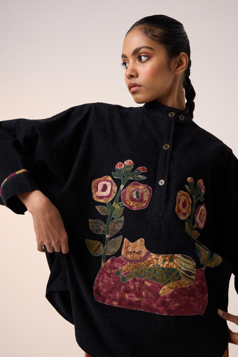 KIERA SHACKET -BLACK CAT APPLIQUE corduroy by CORD for women in Singapore
