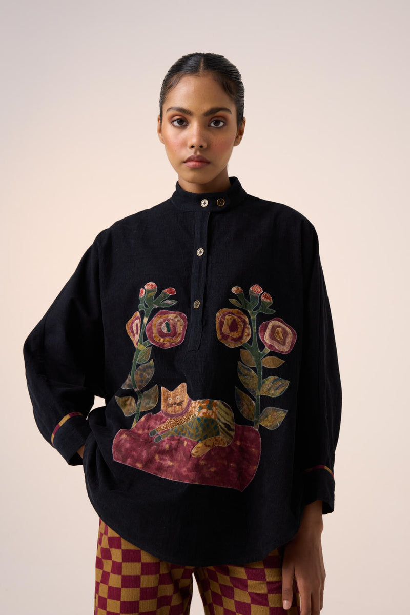 KIERA SHACKET -BLACK CAT APPLIQUE corduroy by CORD for women in Singapore