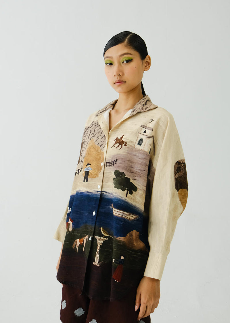 Kiera Shirt-Village Print cotton by CORD for women in Singapore