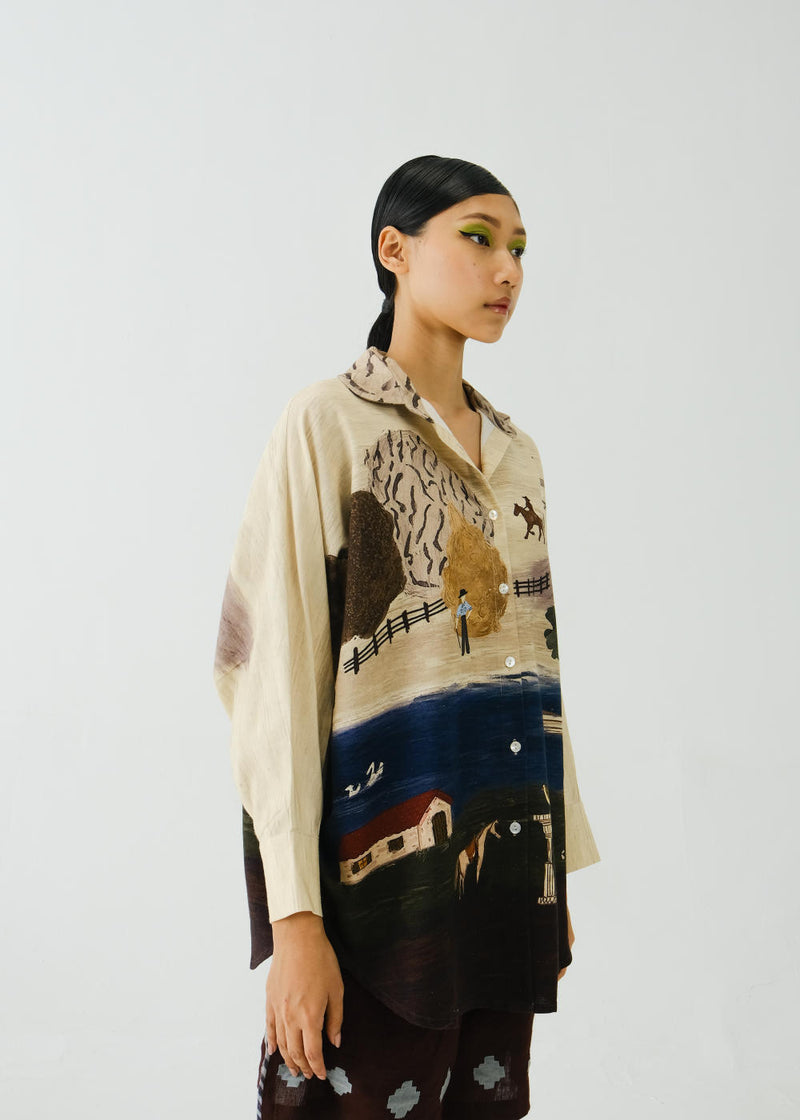 Kiera Shirt-Village Print cotton by CORD for women in Singapore