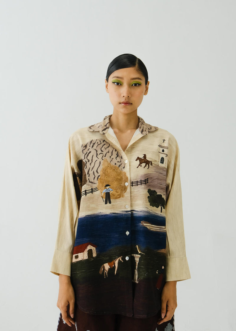 Kiera Shirt-Village Print cotton by CORD for women in Singapore
