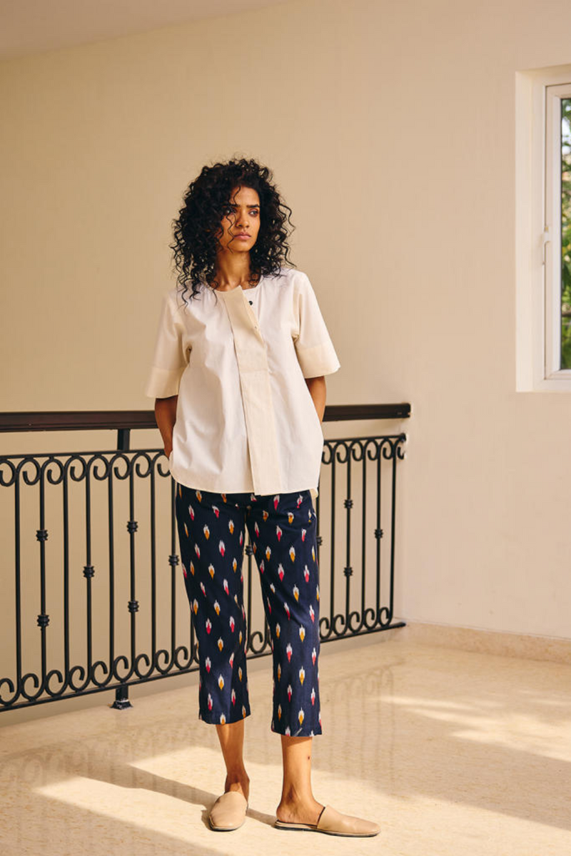 Komorebi Shirt poplin by Khara Kapas in white for women in Singapore