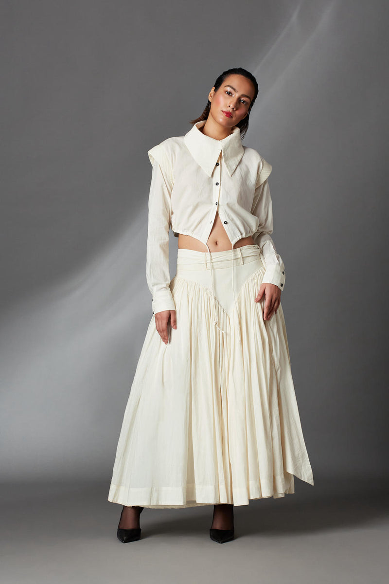 Kylie Skirt-White cotton by Chola in white color for women in Singapore