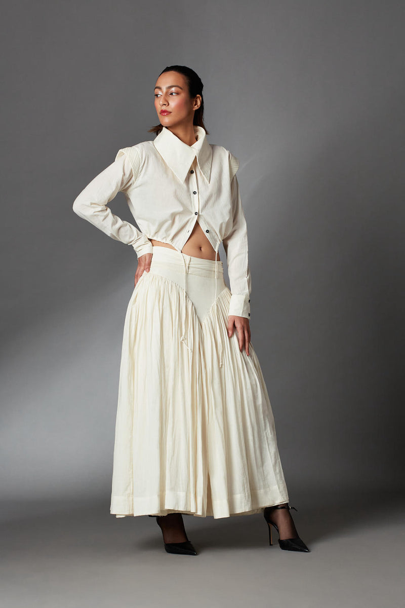 Kylie Skirt-White cotton by Chola in white color for women in Singapore