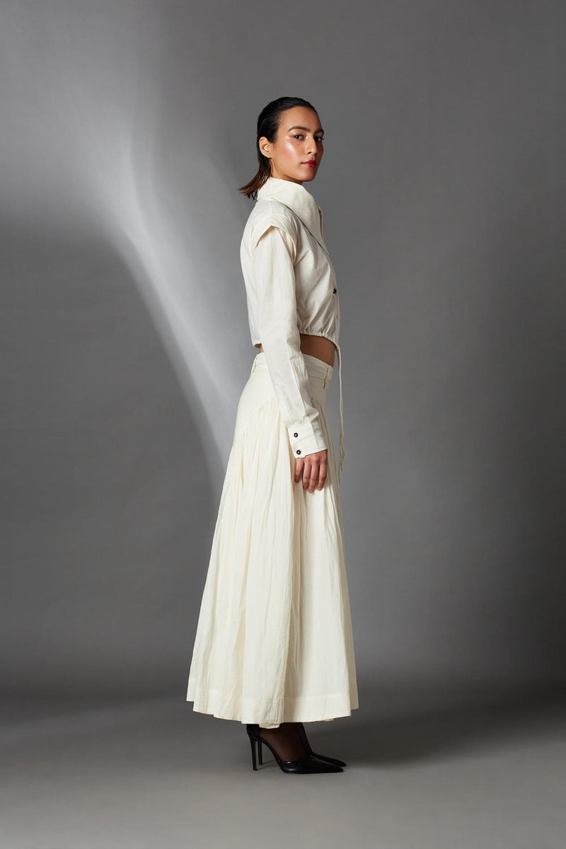 Kylie Skirt-White cotton by Chola in white color for women in Singapore
