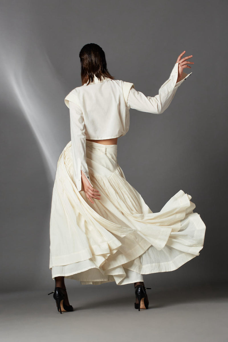 Kylie Skirt-White cotton by Chola in white color for women in Singapore