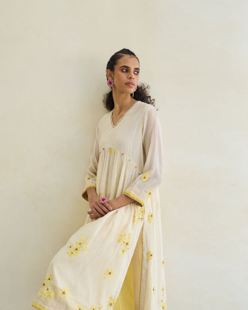 Lake Kurta cotton by SWATTI KAPOOR in white color for women in Singapore