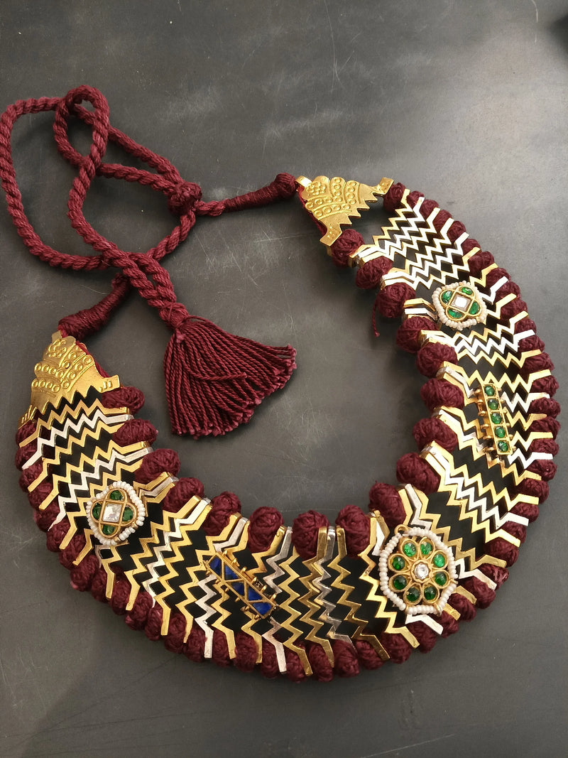 DHFP26-16 LAKHAN TRIBAL NECKLACE ( MULTI)