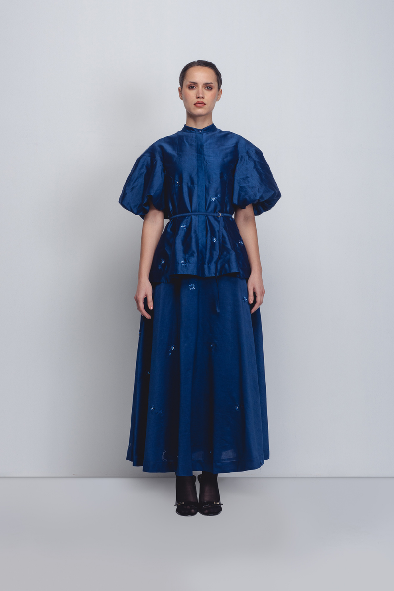 Lara Skirt - Indigo cotton Buy Lara Skirt - Indigo from C&W | Skirts for Women by Leh Studios for women in Singapore