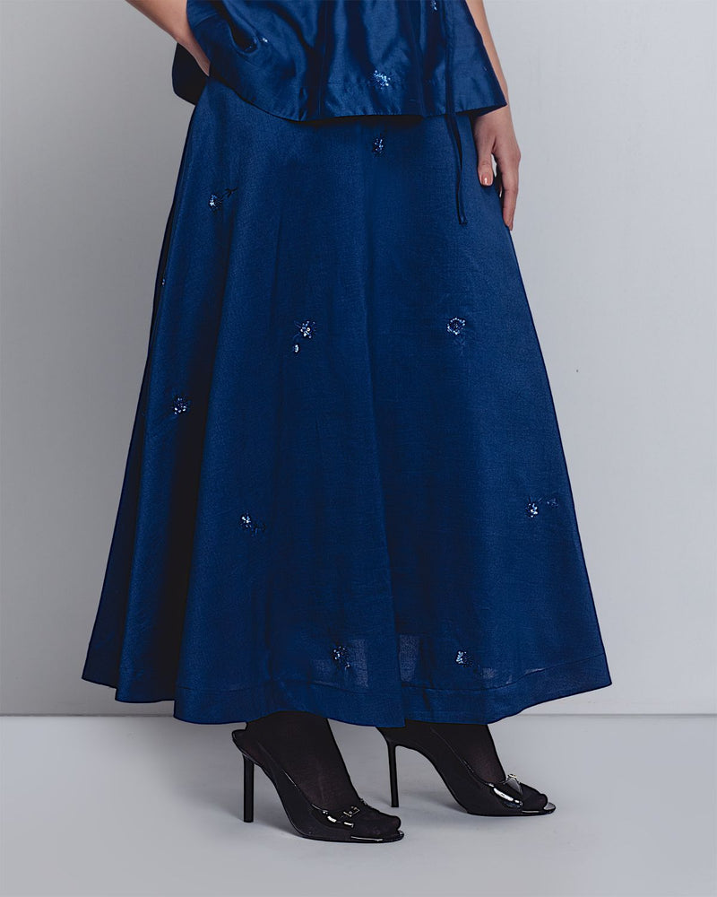 Lara Skirt - Indigo cotton Buy Lara Skirt - Indigo from C&W | Skirts for Women by Leh Studios for women in Singapore
