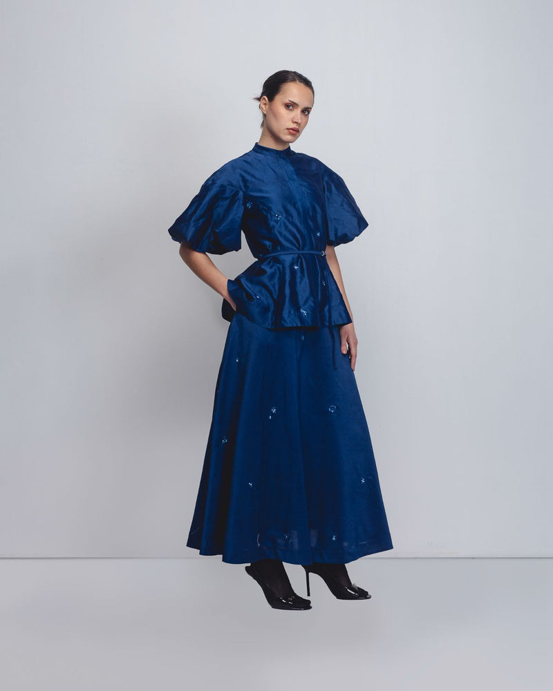 Lara Skirt - Indigo cotton Buy Lara Skirt - Indigo from C&W | Skirts for Women by Leh Studios for women in Singapore