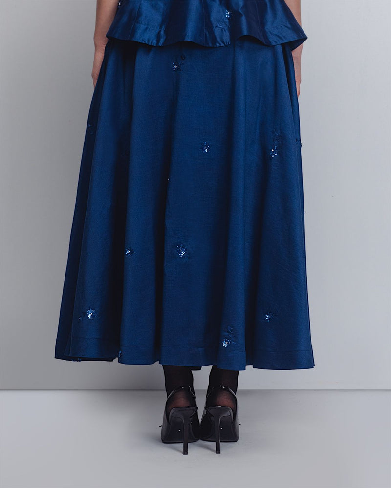 Lara Skirt - Indigo cotton Buy Lara Skirt - Indigo from C&W | Skirts for Women by Leh Studios for women in Singapore