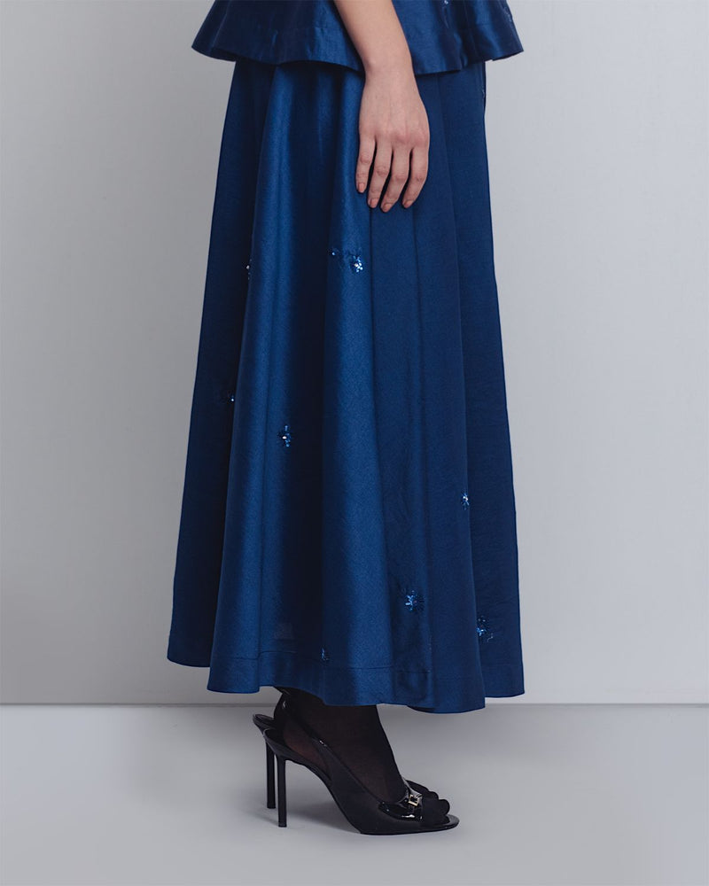 Lara Skirt - Indigo cotton Buy Lara Skirt - Indigo from C&W | Skirts for Women by Leh Studios for women in Singapore