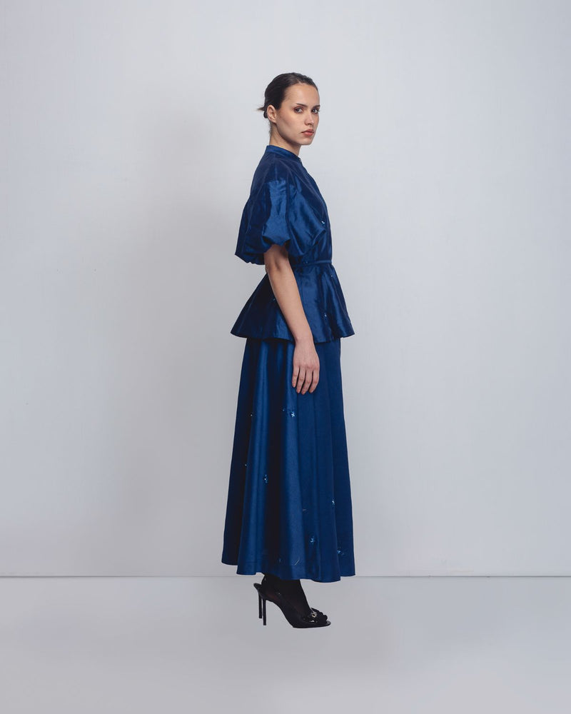 Lara Skirt - Indigo cotton Buy Lara Skirt - Indigo from C&W | Skirts for Women by Leh Studios for women in Singapore
